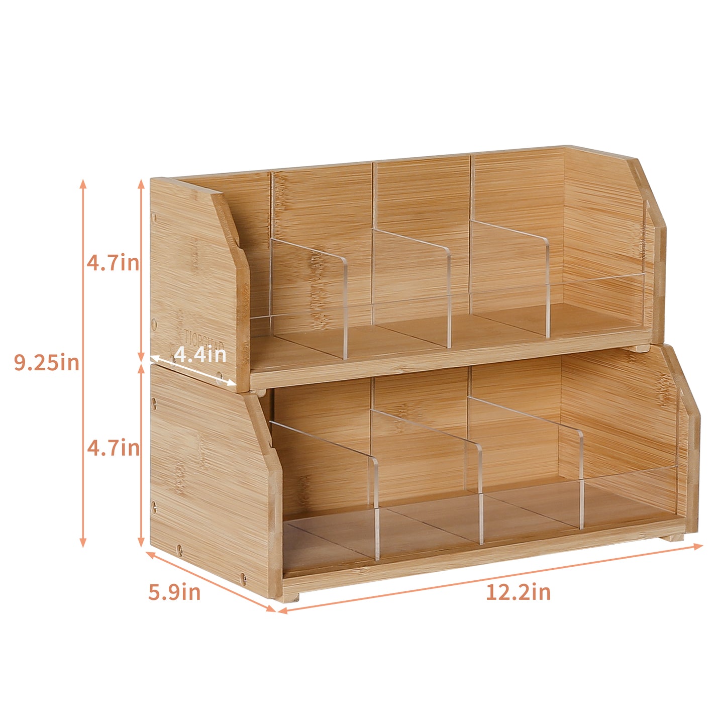 𝟐 𝑳𝒂𝒚𝒆𝒓 𝑩𝒂𝒎𝒃𝒐𝒐 Tea Bag Organizer, Tea Holder for Tea Bags Organizer Tea Bags Storage Box with Divider Stackable Vertical Teabag Rack Containers for Kitchen Countertop(Patented Design)